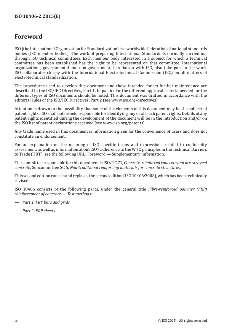 ISO 10406-2:2015 ISO 10406-2:2015 - Fibre-reinforced polymer (FRP) reinforcement of concrete — Test methods — Part 2: FRP sheets/15/2015 - Page 4 preview