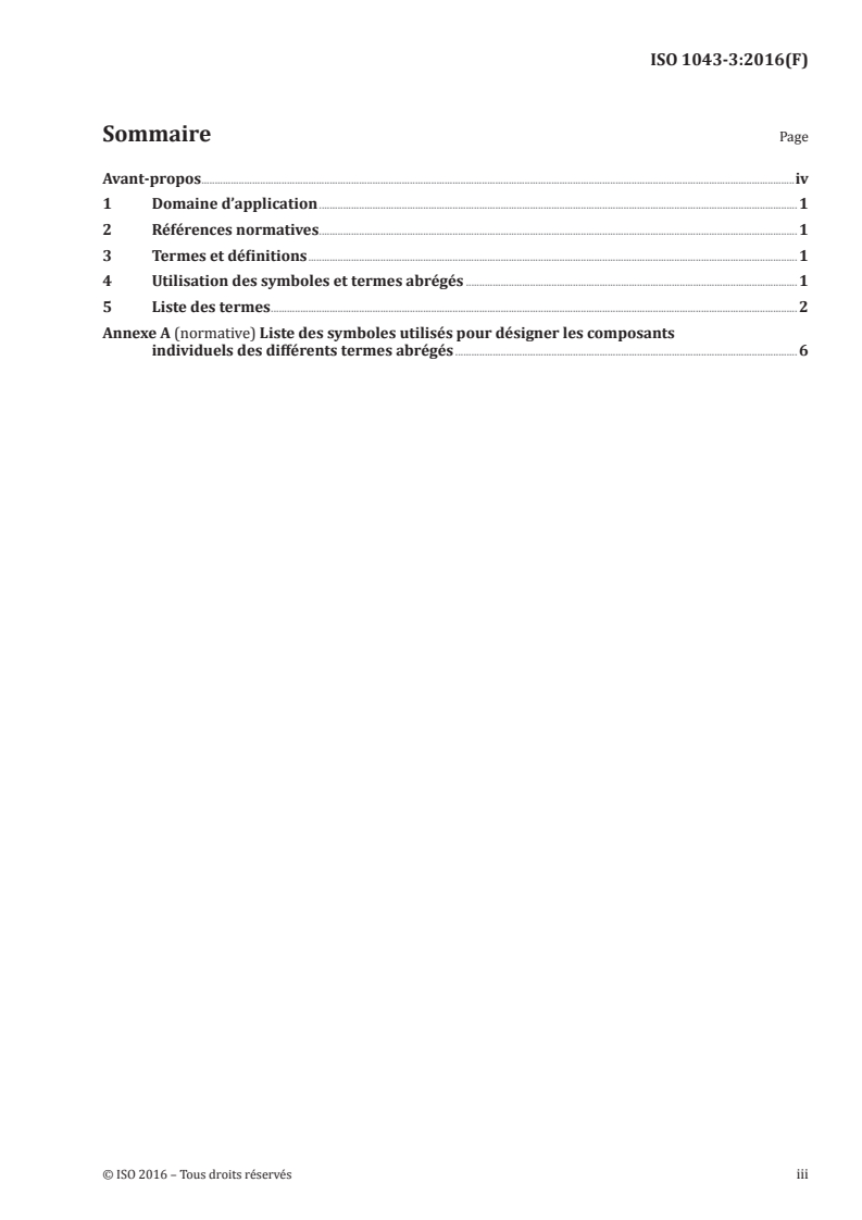 ISO 1043-3:2016 ISO 1043-3:2016 - Plastiques — Symboles et termes abrégés — Partie 3: Plastifiants/7/2016 - Page 3 preview