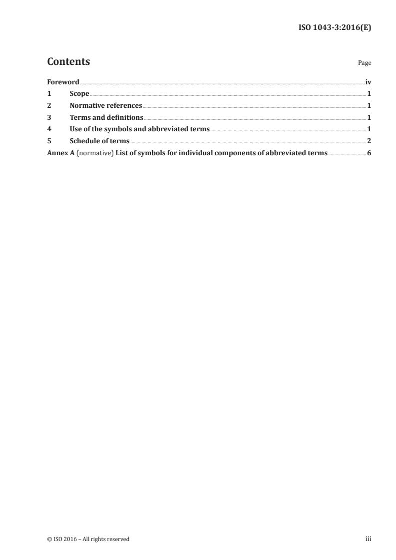 ISO 1043-3:2016 ISO 1043-3:2016 - Plastics — Symbols and abbreviated terms — Part 3: Plasticizers/7/2016 - Page 3 preview