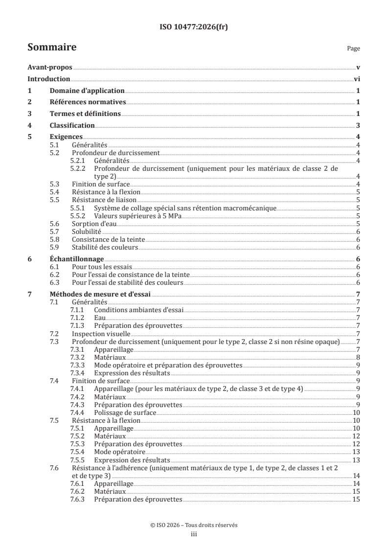 ISO 10477:2026 ISO 10477:2026 - Médecine bucco-dentaire — Produits à base de polymères pour couronnes et facettes - Page 3 preview