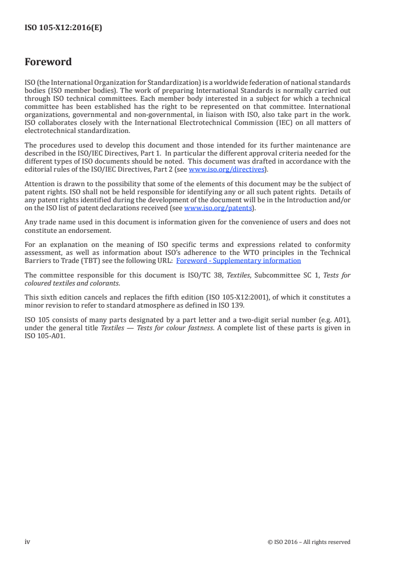ISO 105-X12:2016 ISO 105-X12:2016 - Textiles — Tests for colour fastness — Part X12: Colour fastness to rubbing/25/2016 - Page 4 preview