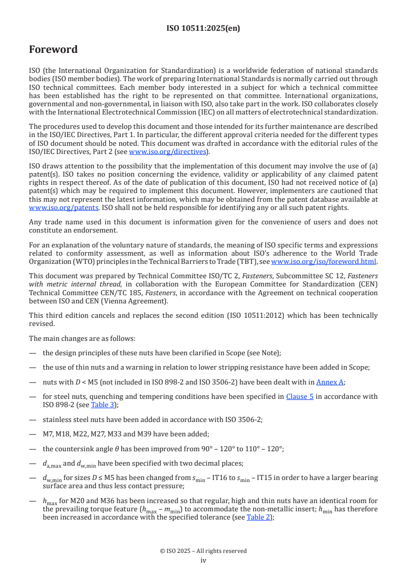 ISO 10511:2025 ISO 10511:2025 - Fasteners — Prevailing torque hexagon nuts — Thin nuts (with non-metallic insert)
Released:13. 06. 2025 - Page 4 preview