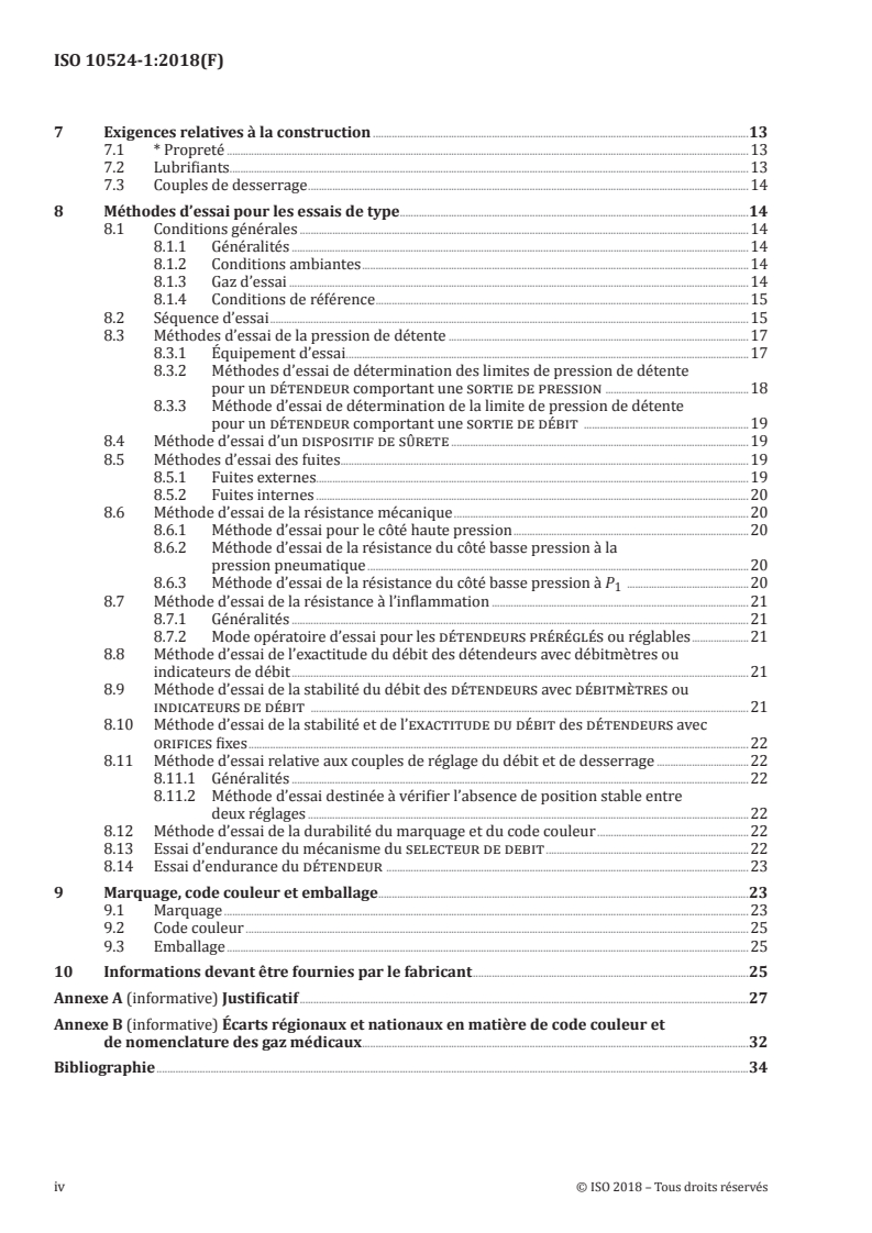 ISO 10524-1:2018 ISO 10524-1:2018 - Détendeurs pour l'utilisation avec les gaz médicaux — Partie 1: Détendeurs et détendeurs-débitmètres/1/2018 - Page 4 preview