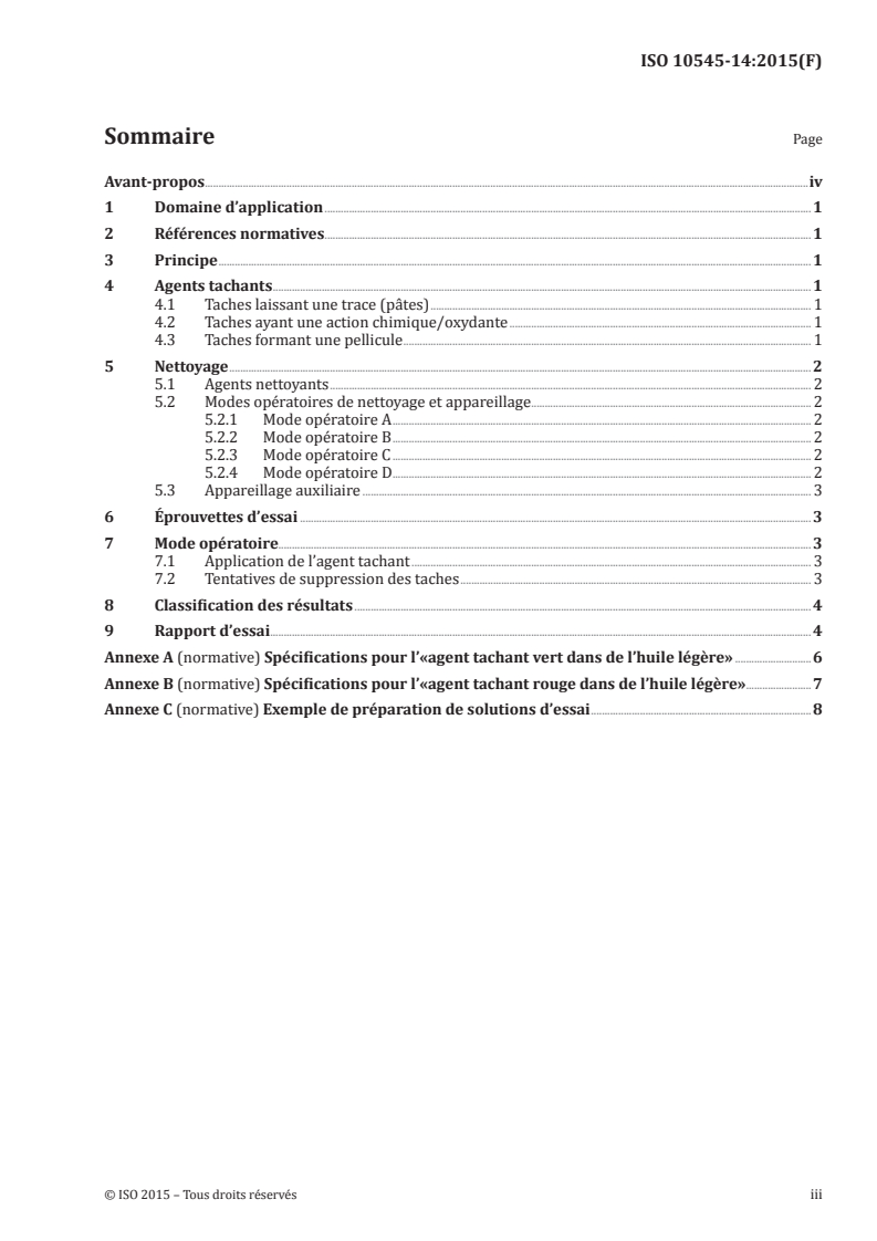 ISO 10545-14:2015 ISO 10545-14:2015 - Carreaux et dalles céramiques — Partie 14: Détermination de la résistance aux taches/11/2015 - Page 3 preview