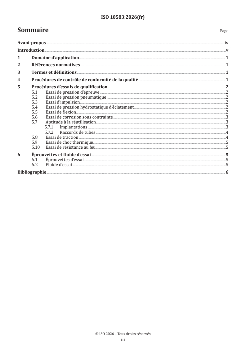 ISO 10583:2026 ISO 10583:2026 - Circuits de fluides pour l'aérospatiale — Méthodes d'essai pour les raccords sur les assemblages de tubes - Page 3 preview