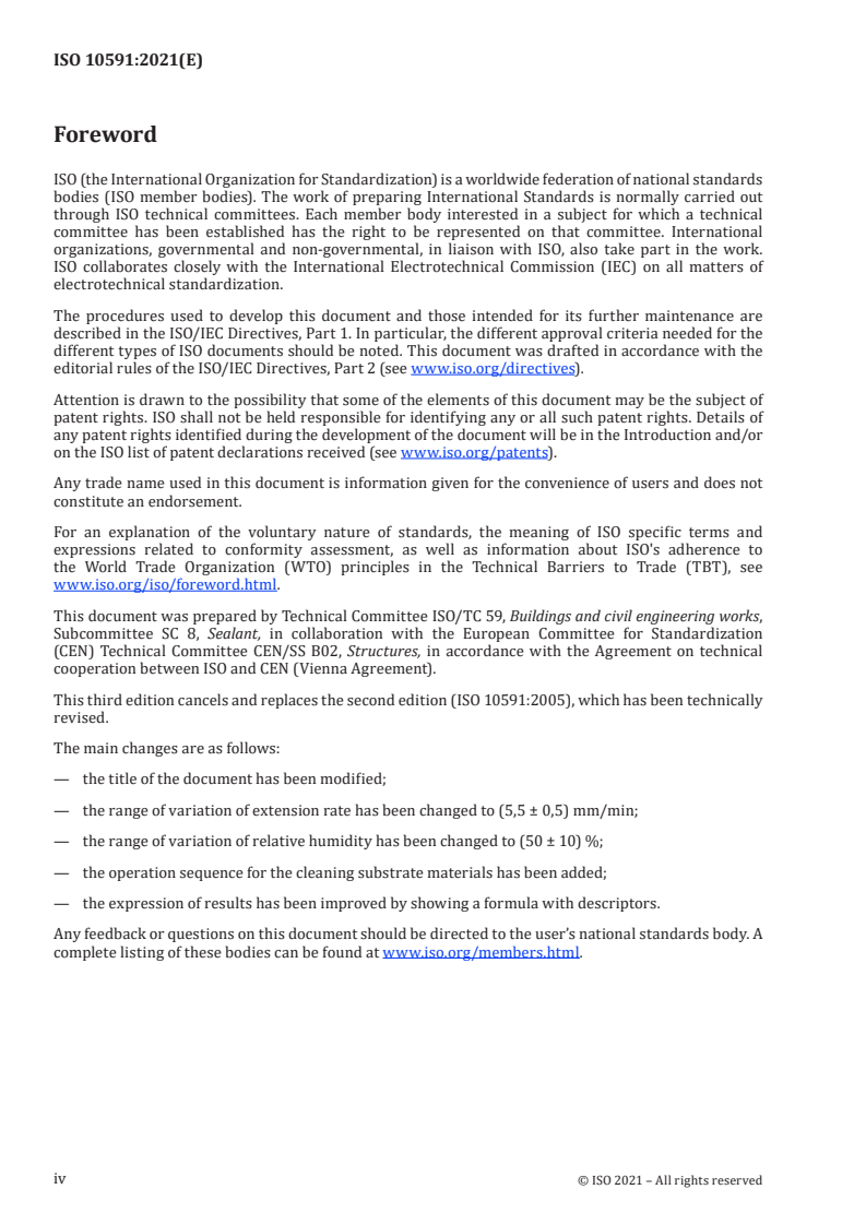 ISO 10591:2021 ISO 10591:2021 - Building and civil engineering sealants — Determination of adhesion/cohesion properties of sealants after immersion in water
Released:10/15/2021 - Page 4 preview