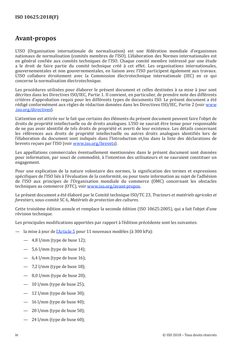 ISO 10625:2018 ISO 10625:2018 - Matériel de protection des cultures — Buses de pulvérisation — Code couleur pour l'identification/3/2018 - Page 4 preview