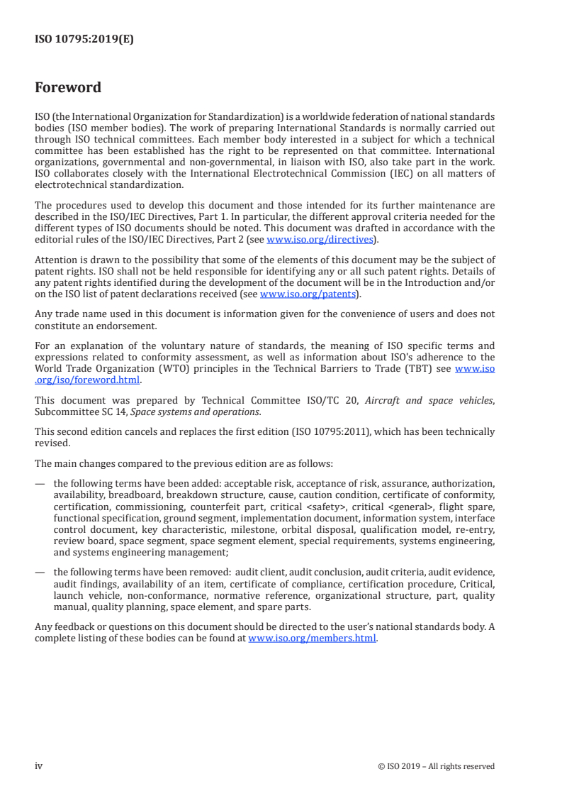 ISO 10795:2019 ISO 10795:2019 - Space systems — Programme management and quality — Vocabulary/12/2019 - Page 4 preview