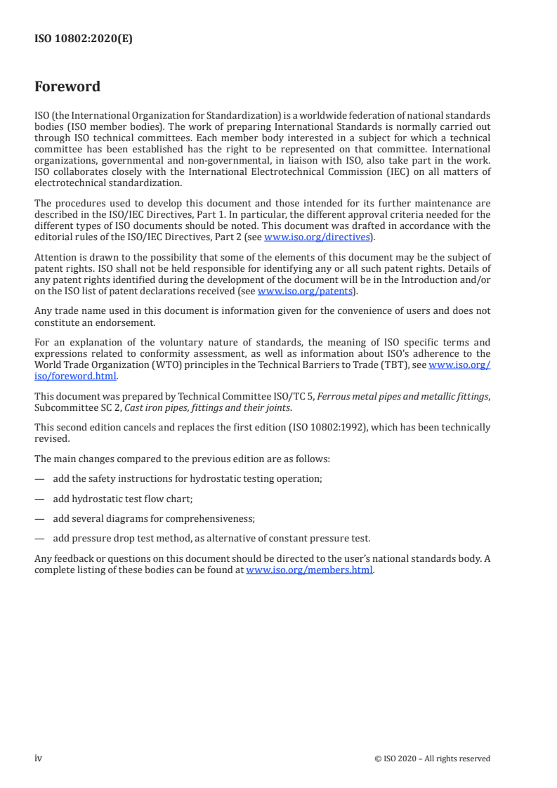 ISO 10802:2020 ISO 10802:2020 - Ductile iron pipelines — Hydrostatic testing after installation/28/2020 - Page 4 preview