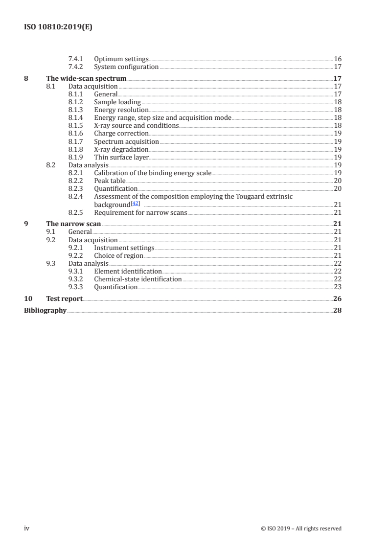 ISO 10810:2019 ISO 10810:2019 - Surface chemical analysis — X-ray photoelectron spectroscopy — Guidelines for analysis/22/2019 - Page 4 preview
