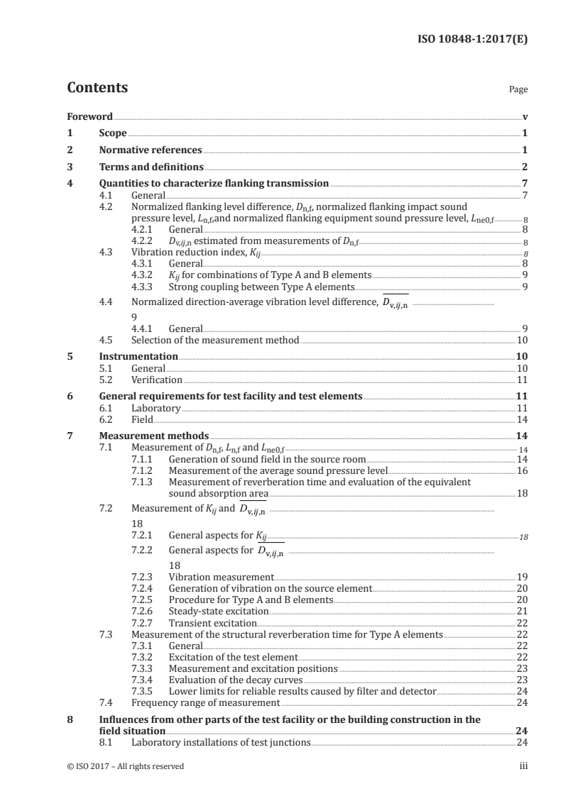 ISO 10848-1:2017 ISO 10848-1:2017 - Acoustics — Laboratory and field measurement of flanking transmission for airborne, impact and building service equipment sound between adjoining rooms — Part 1: Frame document/14/2017 - Page 3 preview