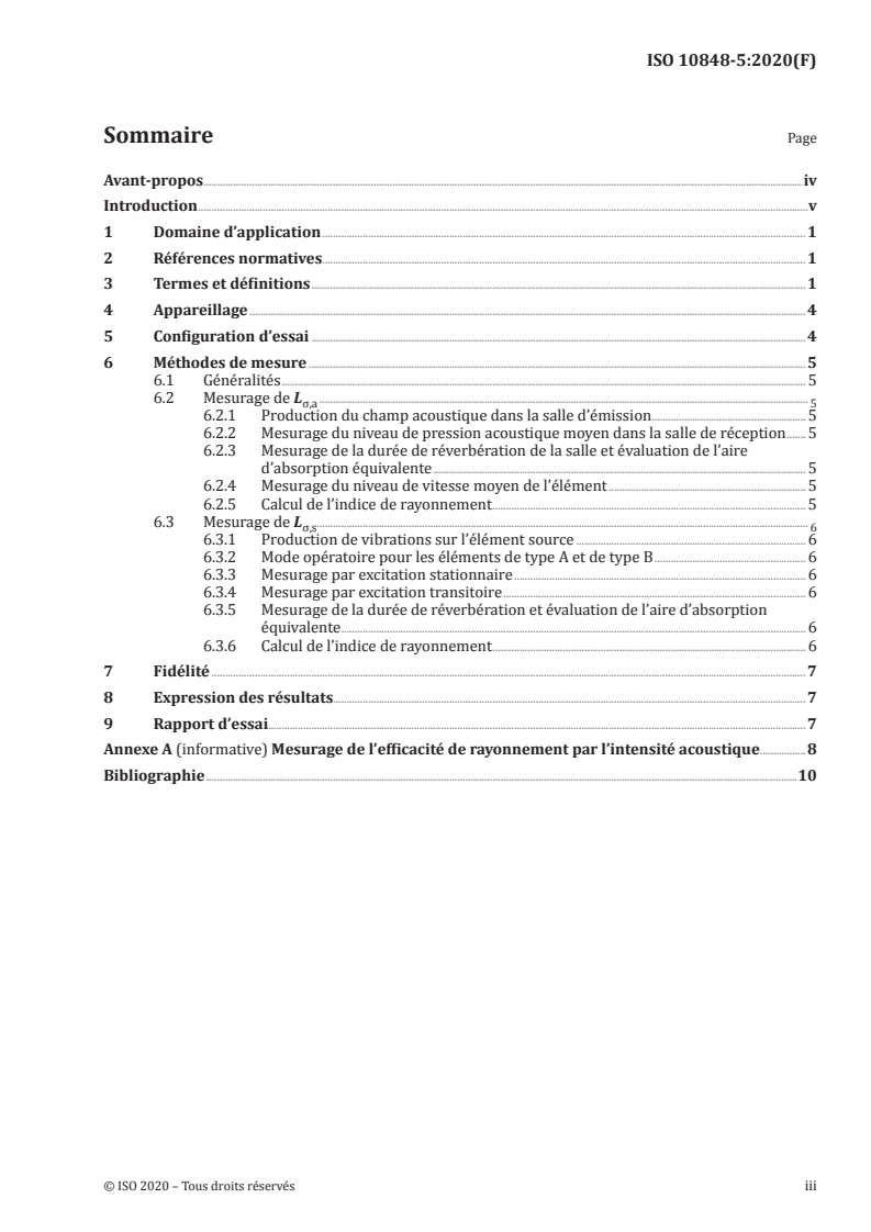 ISO 10848-5:2020 ISO 10848-5:2020 - Acoustique — Mesurage en laboratoire et sur site des transmissions latérales du bruit aérien, des bruits de choc et du bruit d’équipement technique de bâtiment entre des pièces adjacentes — Partie 5: Efficacité de rayonnement des éléments de construction
Released:8/17/2020 - Page 3 preview