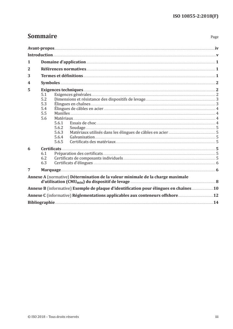 ISO 10855-2:2018 ISO 10855-2:2018 - Conteneurs offshore et dispositifs de levage associés — Partie 2: Conception, fabrication et marquage des dispositifs de levage associés/26/2018 - Page 3 preview