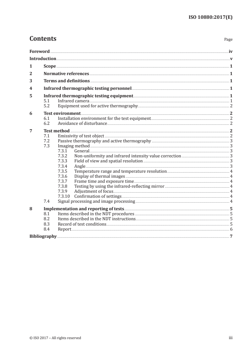 ISO 10880:2017 ISO 10880:2017 - Non-destructive testing — Infrared thermographic testing — General principles/10/2017 - Page 3 preview