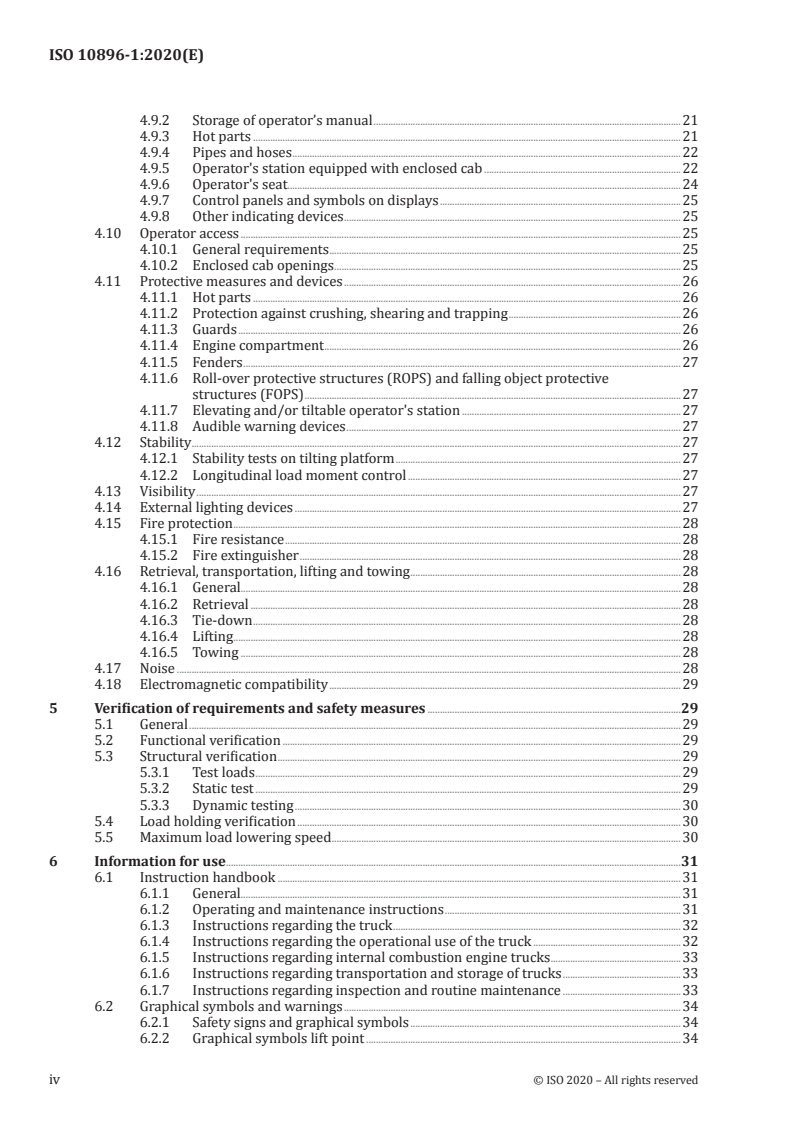 ISO 10896-1:2020 ISO 10896-1:2020 - Rough-terrain trucks — Safety requirements and verification — Part 1: Variable-reach trucks/8/2020 - Page 4 preview