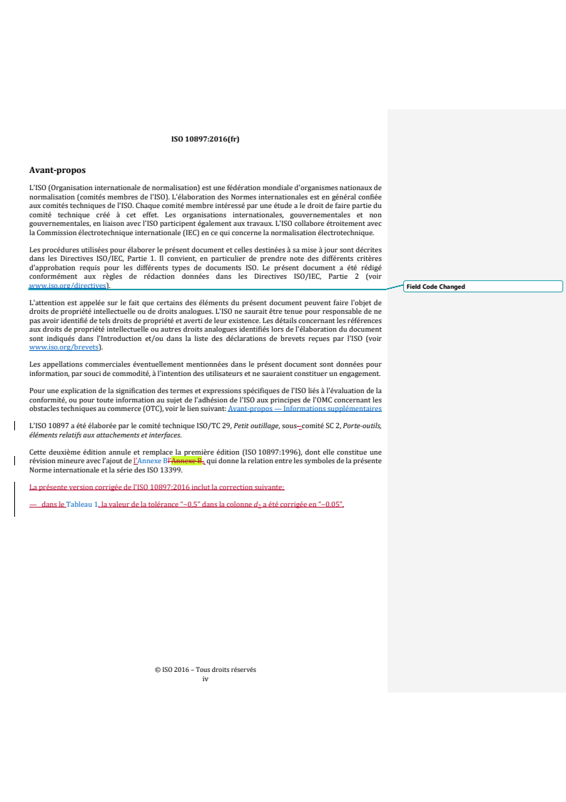 ISO 10897:2016 REDLINE ISO 10897:2016 - Pinces de serrage pour mandrins à conicité 1:10 — Pinces, mandrins à pinces, écrous de serrage - Page 4 preview
