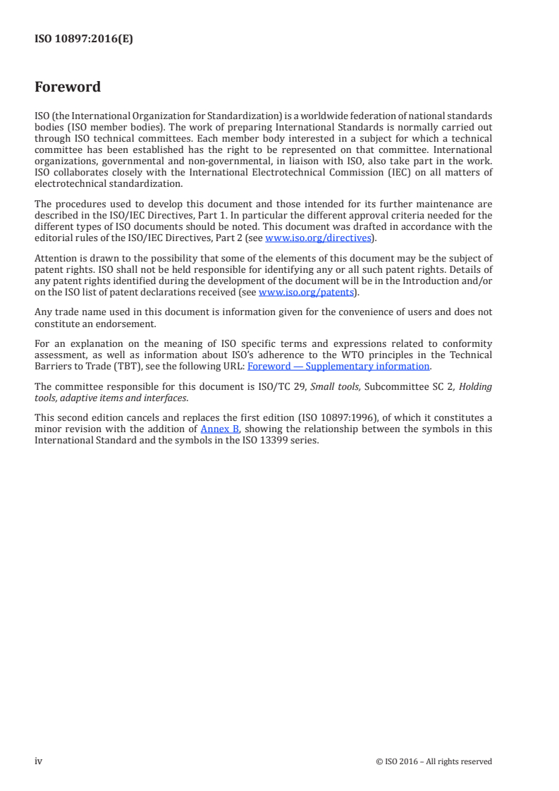 ISO 10897:2016 ISO 10897:2016 - Collets for tool holders with taper ratio 1:10 — Collets, holders, nuts/24/2016 - Page 4 preview