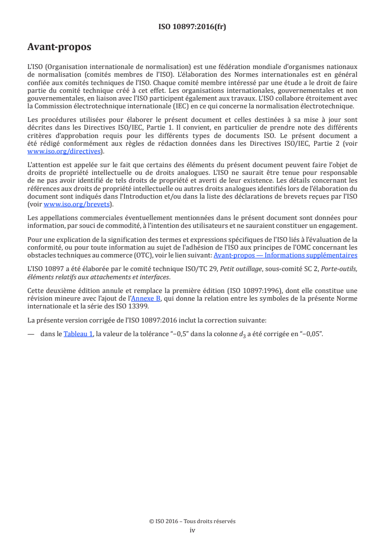 ISO 10897:2016 ISO 10897:2016 - Pinces de serrage pour mandrins à conicité 1:10 — Pinces, mandrins à pinces, écrous de serrage - Page 4 preview