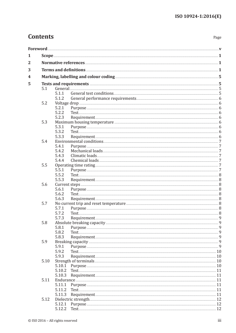 ISO 10924-1:2016 ISO 10924-1:2016 - Road vehicles — Circuit breakers — Part 1: Definitions and general test requirements/4/2016 - Page 3 preview