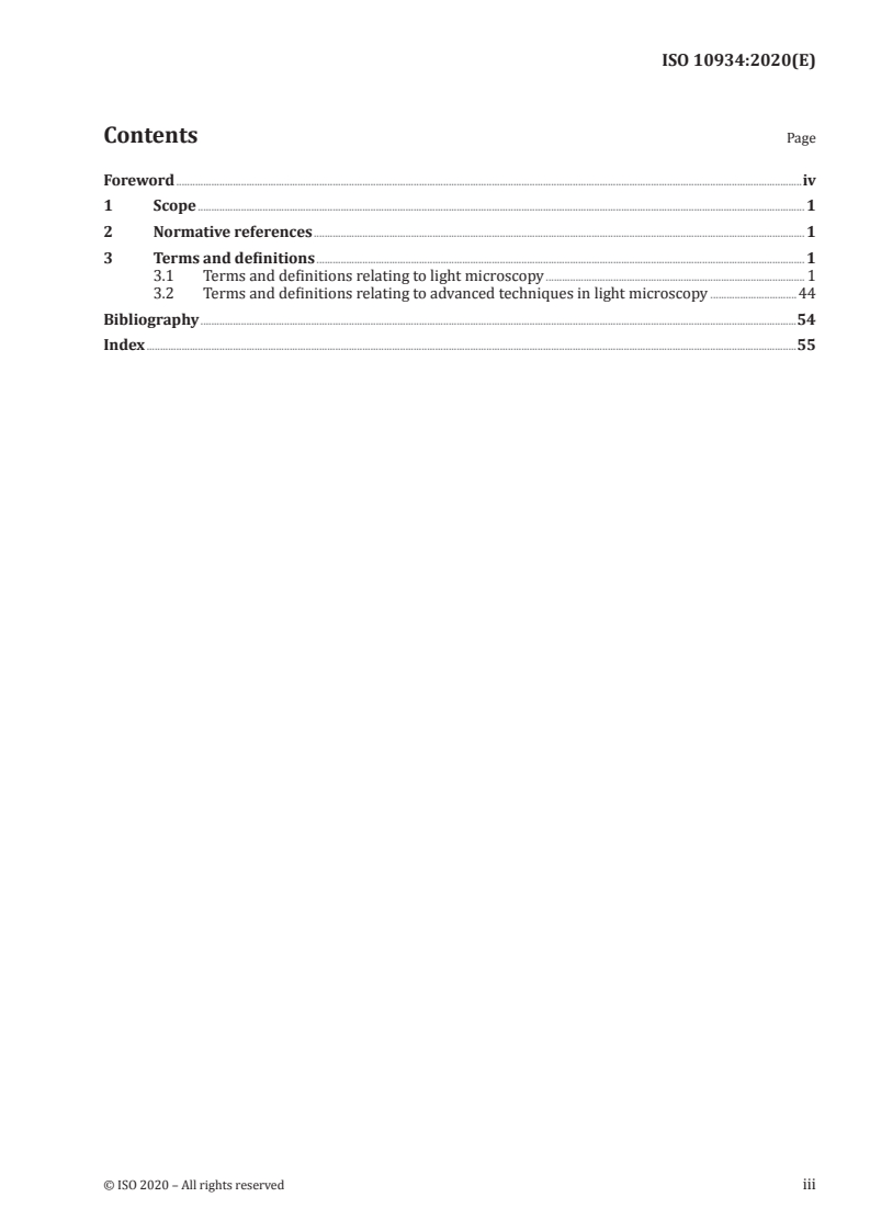 ISO 10934:2020 ISO 10934:2020 - Microscopes — Vocabulary for light microscopy/20/2020 - Page 3 preview
