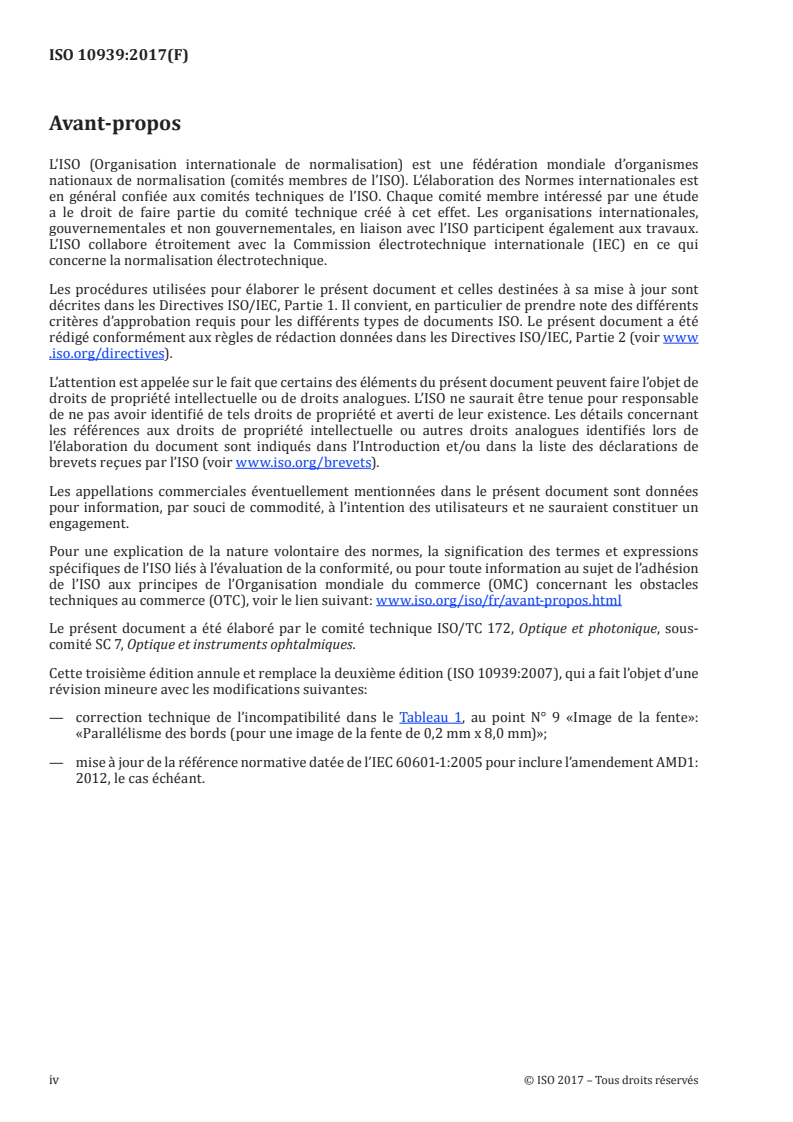 ISO 10939:2017 ISO 10939:2017 - Instruments ophtalmiques — Microscopes avec lampe à fente/10/2017 - Page 4 preview