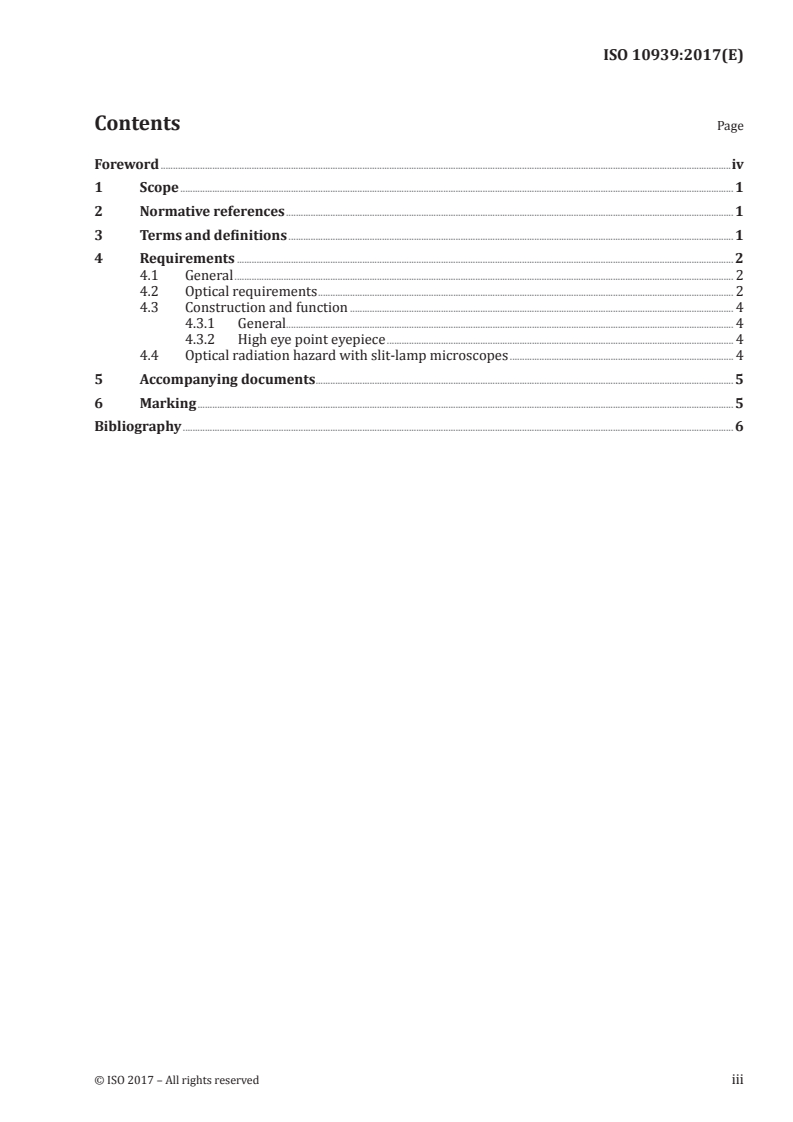 ISO 10939:2017 ISO 10939:2017 - Ophthalmic instruments — Slit-lamp microscopes/10/2017 - Page 3 preview