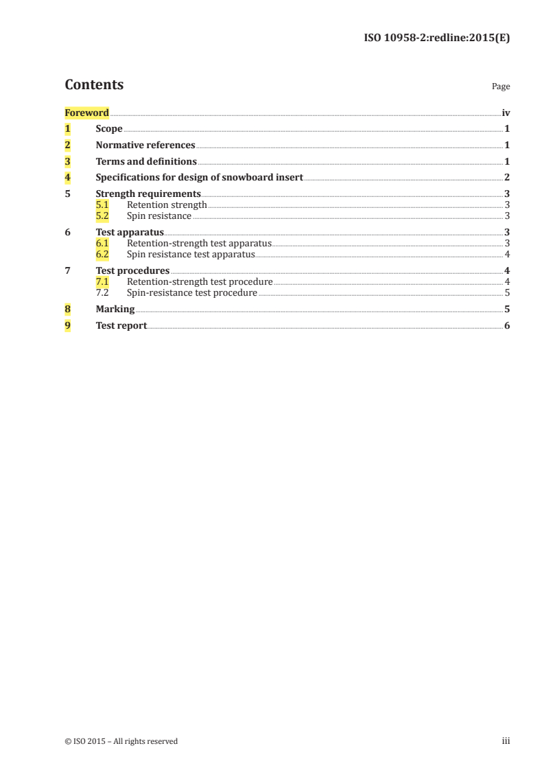ISO 10958-2:2015 REDLINE ISO 10958-2:2015 - Snowboards — Binding mounting area — Part 2: Requirements and test methods for snowboards with inserts/10/2015 - Page 3 preview