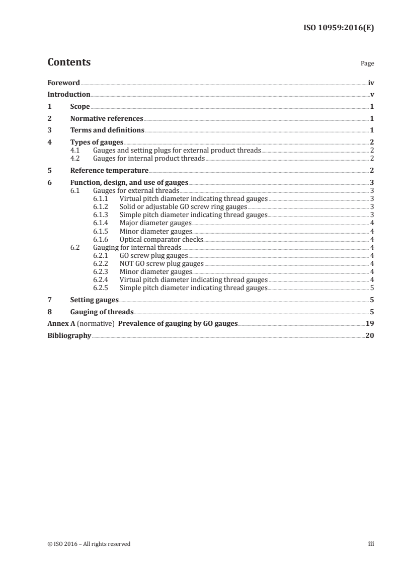 ISO 10959:2016 ISO 10959:2016 - Aerospace — MJ threads — Gauging/8/2016 - Page 3 preview