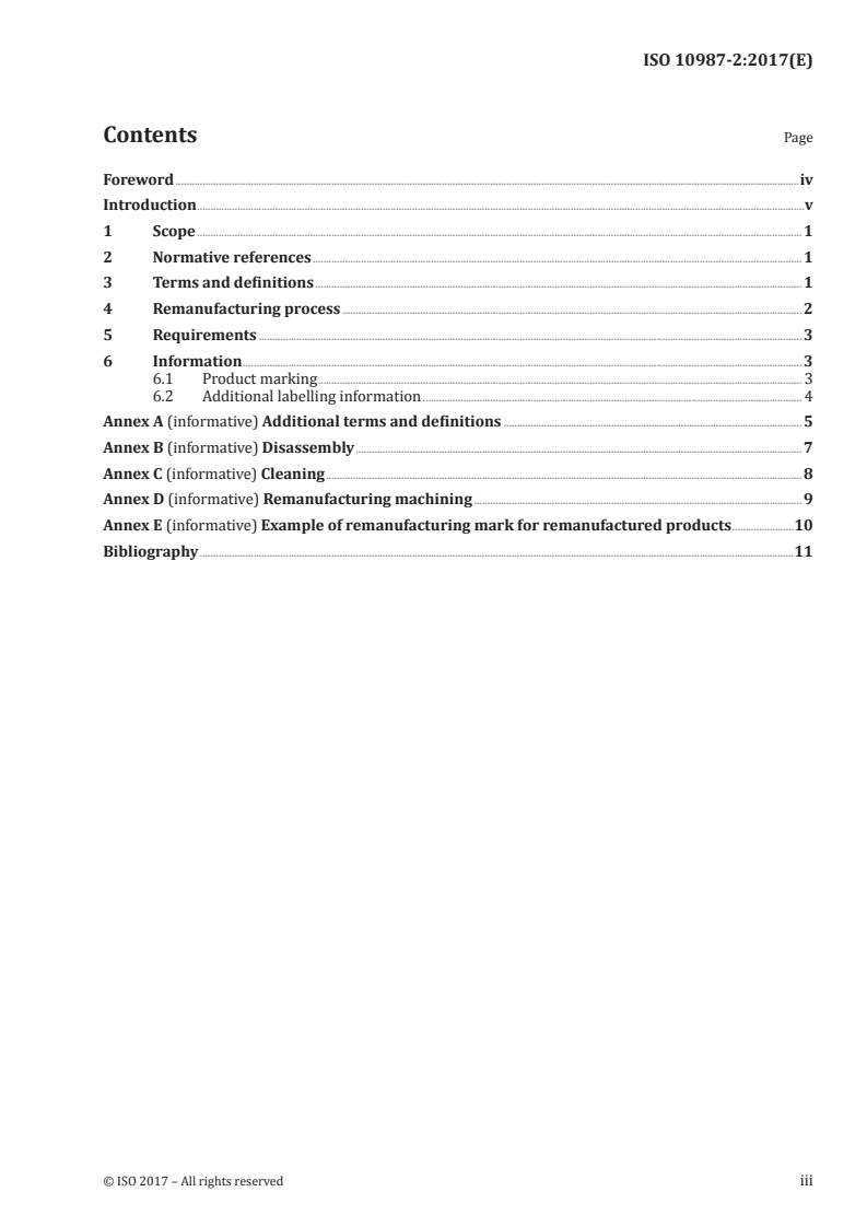 ISO 10987-2:2017 ISO 10987-2:2017 - Earth-moving machinery — Sustainability — Part 2: Remanufacturing/23/2017 - Page 3 preview