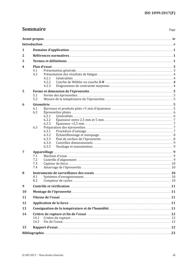 ISO 1099:2017 ISO 1099:2017 - Matériaux métalliques — Essais de fatigue — Méthode par force axiale contrôlée/4/2021 - Page 3 preview
