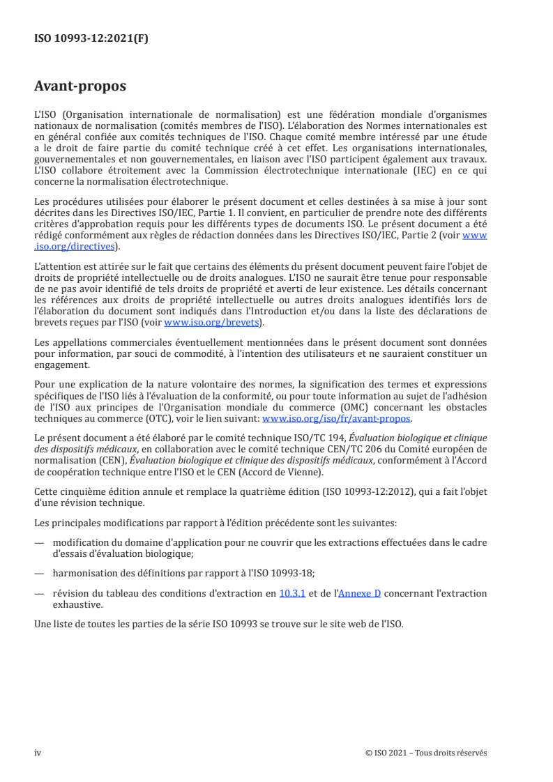 ISO 10993-12:2021 ISO 10993-12:2021 - Évaluation biologique des dispositifs médicaux — Partie 12: Préparation des échantillons et matériaux de référence
Released:1/20/2021 - Page 4 preview