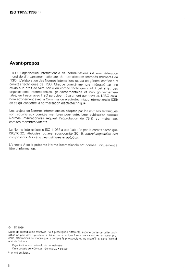 ISO 11055:1996 ISO 11055:1996 - Volant moteur pour moteur alternatif à combustion interne — Dimensions d'installation des embrayages/19/1996 - Page 2 preview