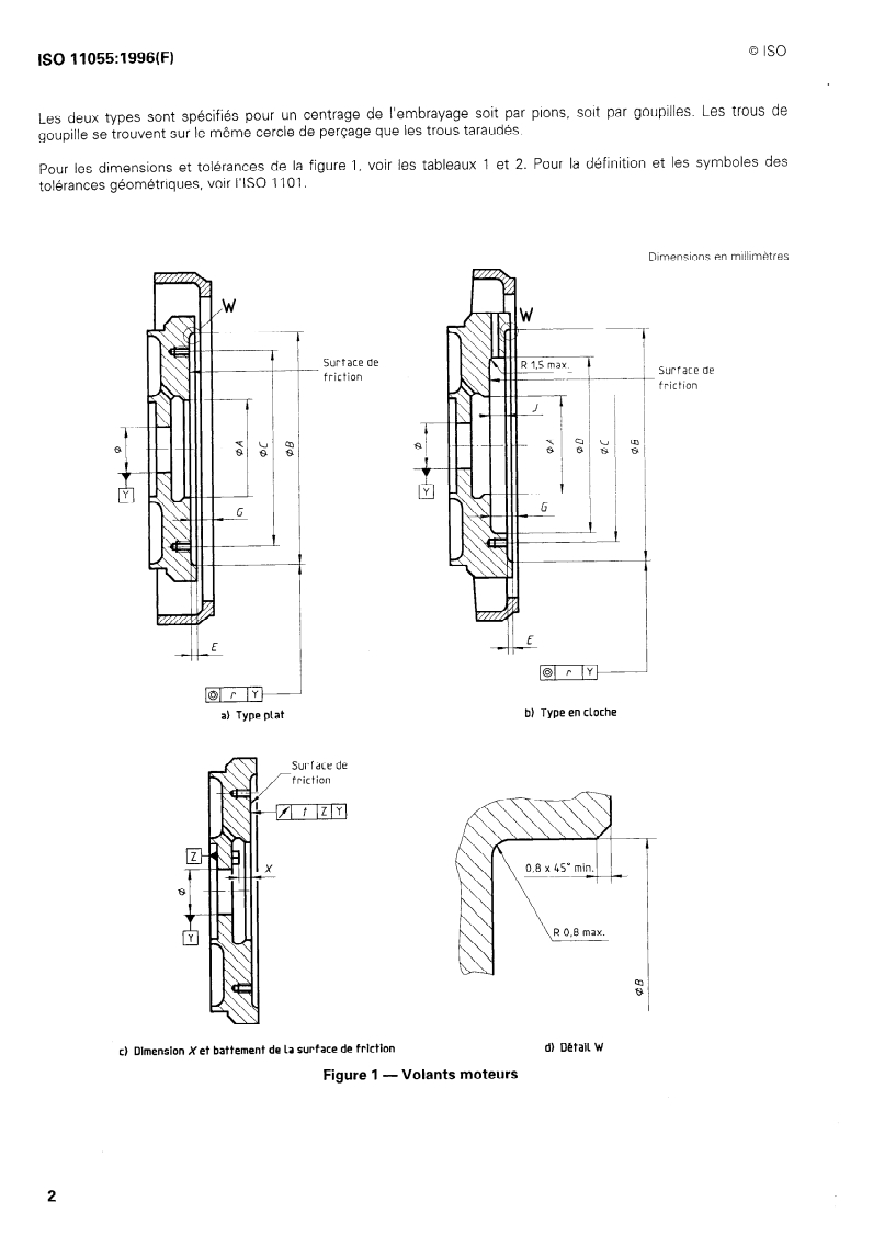ISO 11055:1996 ISO 11055:1996 - Volant moteur pour moteur alternatif à combustion interne — Dimensions d'installation des embrayages/19/1996 - Page 4 preview