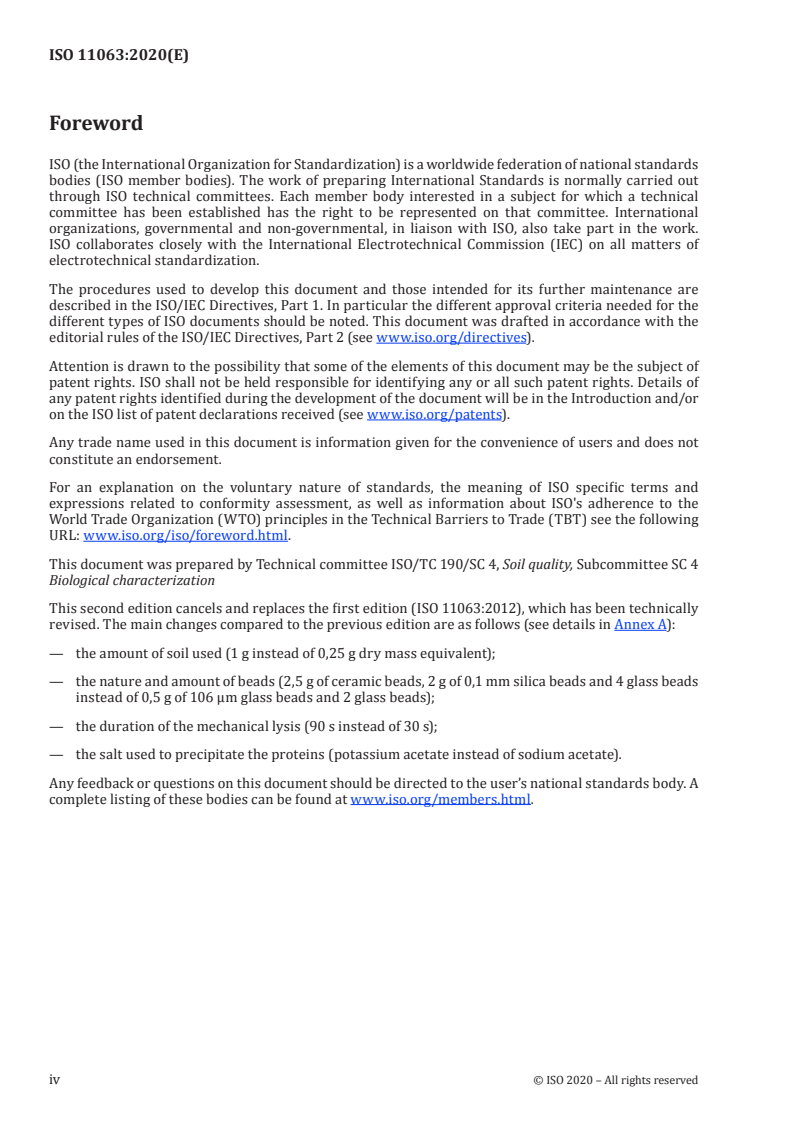 ISO 11063:2020 ISO 11063:2020 - Soil quality — Direct extraction of soil DNA/29/2020 - Page 4 preview