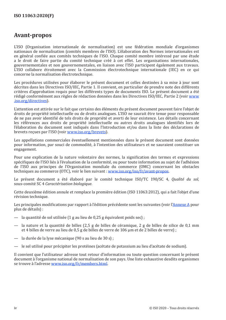 ISO 11063:2020 ISO 11063:2020 - Qualité du sol — Extraction directe de l'ADN du sol/29/2020 - Page 4 preview