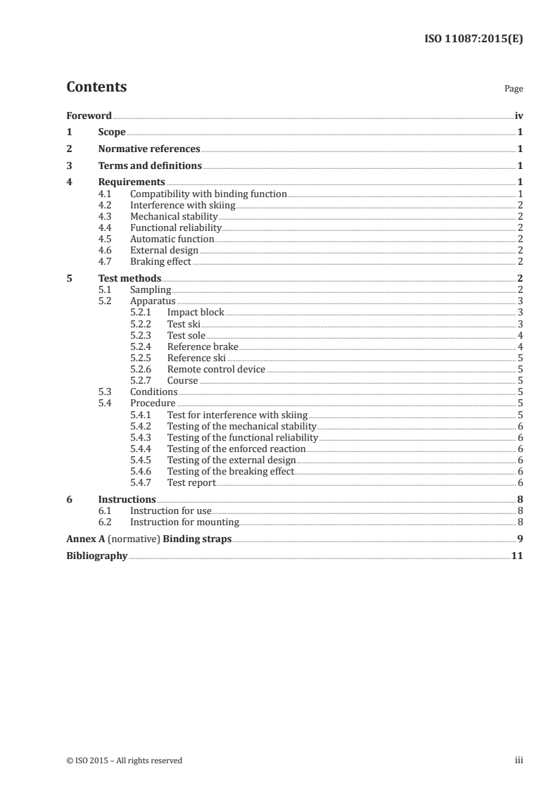 ISO 11087:2015 ISO 11087:2015 - Alpine ski-bindings — Retention devices — Requirements and test methods/29/2015 - Page 3 preview