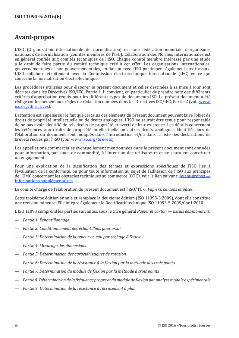 ISO 11093-5:2016 ISO 11093-5:2016 - Papier et carton — Essais des mandrins — Partie 5: Détermination des caractéristiques de rotation/19/2016 - Page 4 preview
