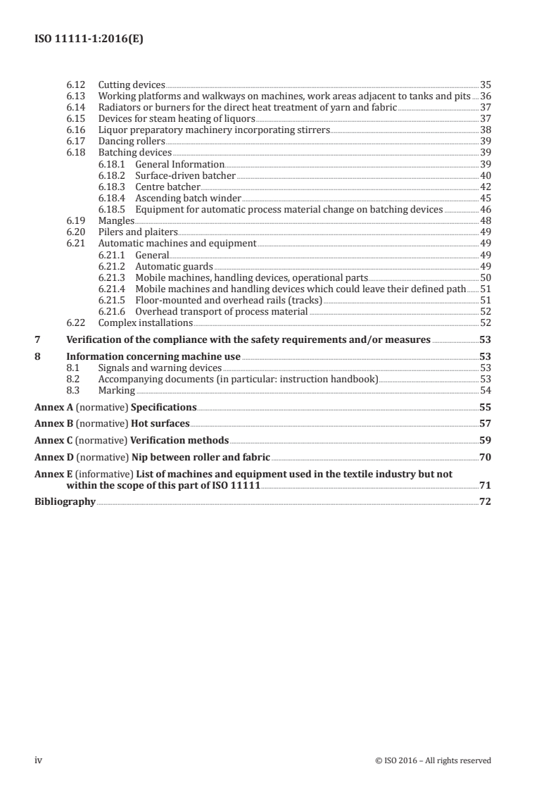 ISO 11111-1:2016 ISO 11111-1:2016 - Textile machinery — Safety requirements — Part 1: Common requirements/19/2016 - Page 4 preview