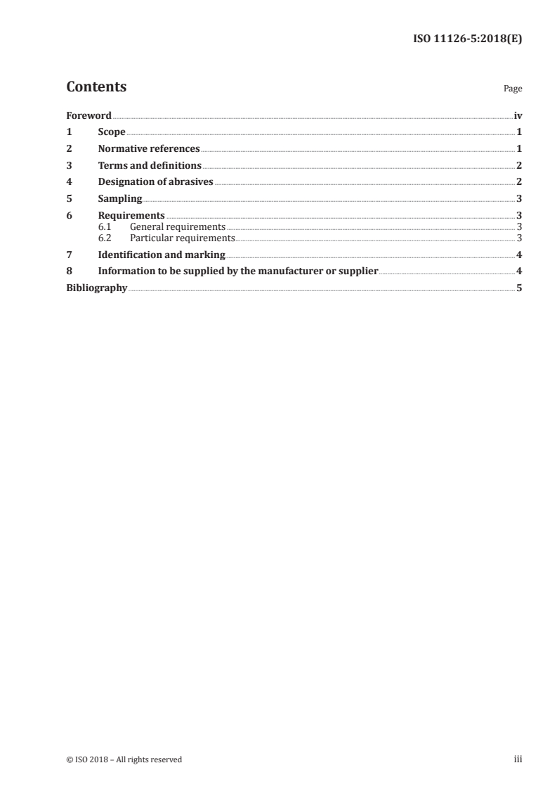 ISO 11126-5:2018 ISO 11126-5:2018 - Preparation of steel substrates before application of paints and related products — Specifications for non-metallic blast-cleaning abrasives — Part 5: Nickel slag/7/2018 - Page 3 preview