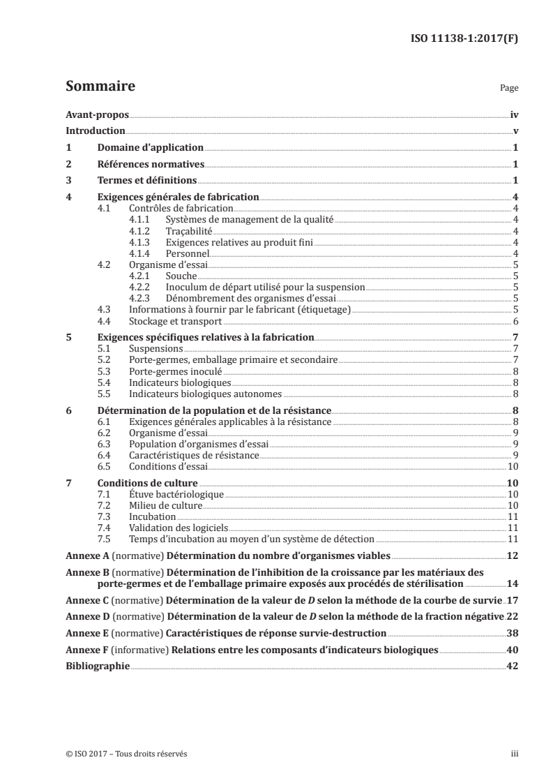 ISO 11138-1:2017 ISO 11138-1:2017 - Stérilisation des produits de santé — Indicateurs biologiques — Partie 1: Exigences générales/9/2018 - Page 3 preview