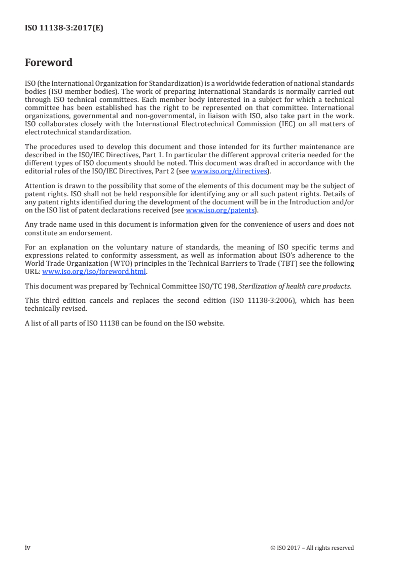 ISO 11138-3:2017 ISO 11138-3:2017 - Sterilization of health care products — Biological indicators — Part 3: Biological indicators for moist heat sterilization processes/3/2017 - Page 4 preview