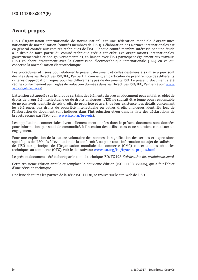 ISO 11138-3:2017 ISO 11138-3:2017 - Stérilisation des produits de santé — Indicateurs biologiques — Partie 3: Indicateurs biologiques pour la stérilisation à la chaleur humide/3/2017 - Page 4 preview