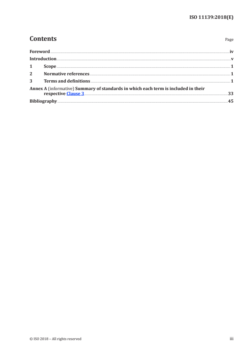ISO 11139:2018 ISO 11139:2018 - Sterilization of health care products — Vocabulary of terms used in sterilization and related equipment and process standards/3/2018 - Page 3 preview