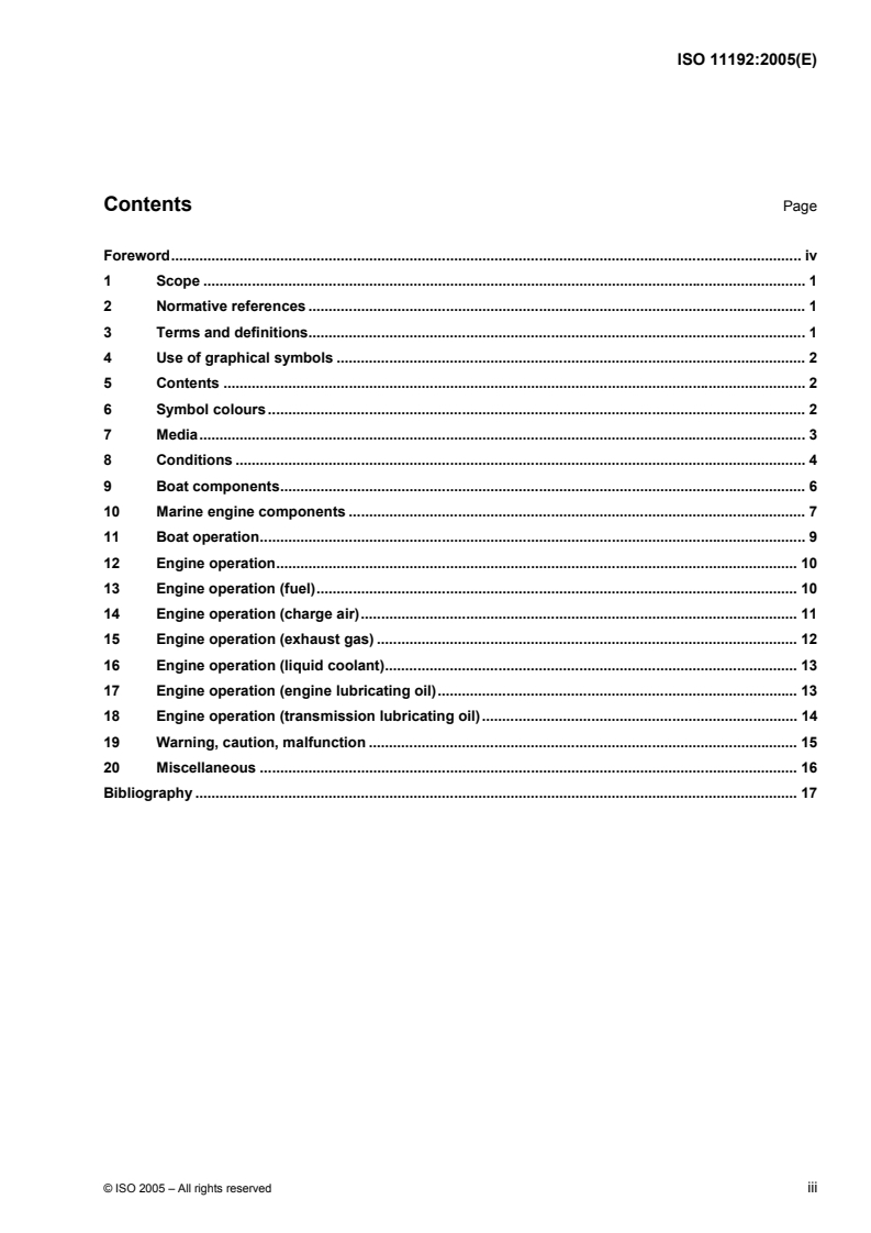 ISO 11192:2005 ISO 11192:2005 - Small craft — Graphical symbols/27/2005 - Page 3 preview