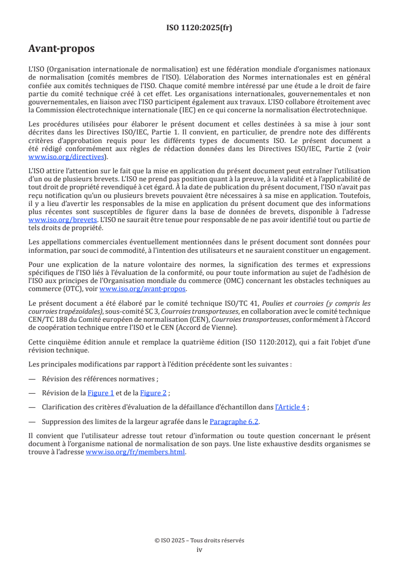 ISO 1120:2025 ISO 1120:2025 - Courroies transporteuses — Détermination de la résistance des assemblages agrafés pour les courroies transporteuses à carcasse textile — Méthode d'essai statique
Released:9/25/2025 - Page 4 preview