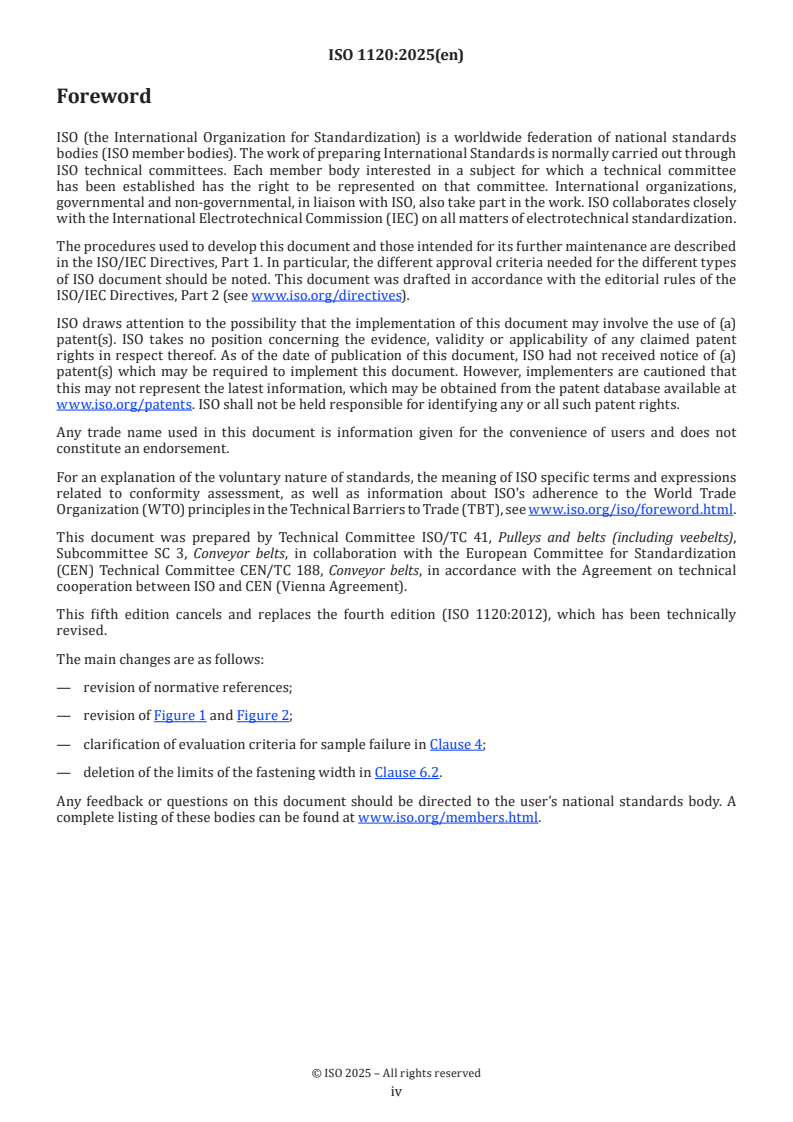 ISO 1120:2025 ISO 1120:2025 - Conveyor belts — Determination of strength of mechanical fastenings for textile conveyor belts— Static test method
Released:9/25/2025 - Page 4 preview