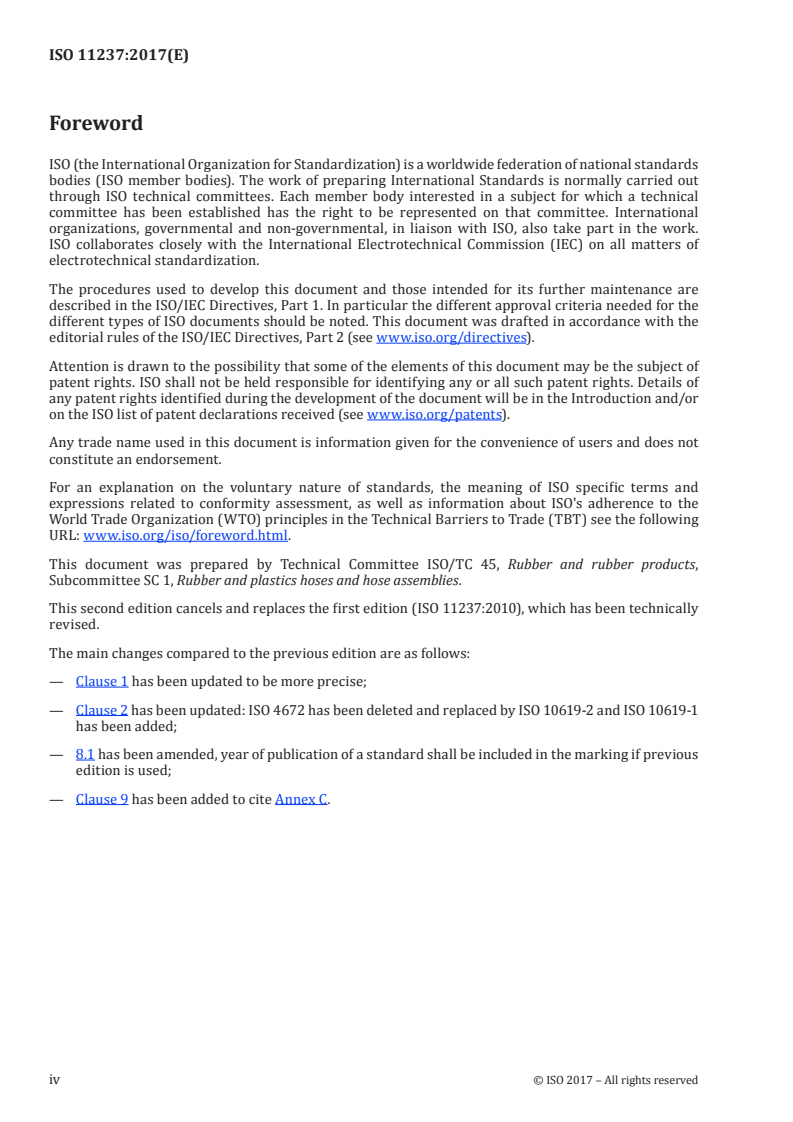 ISO 11237:2017 ISO 11237:2017 - Rubber hoses and hose assemblies — Compact wire-braid-reinforced hydraulic types for oil-based or water-based fluids — Specification/2/2017 - Page 4 preview