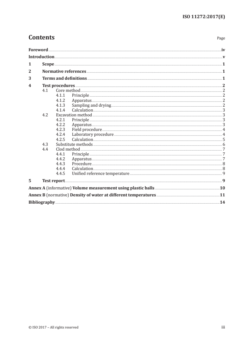 ISO 11272:2017 ISO 11272:2017 - Soil quality — Determination of dry bulk density/8/2017 - Page 3 preview