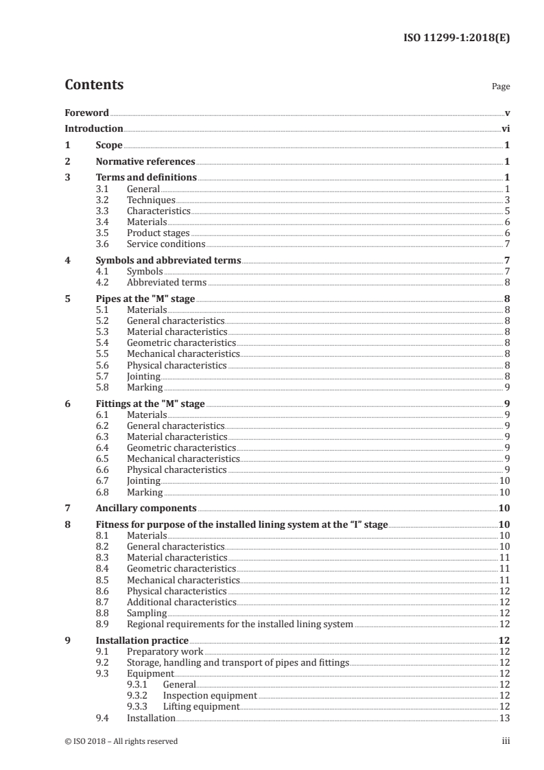 ISO 11299-1:2018 ISO 11299-1:2018 - Plastics piping systems for renovation of underground gas supply networks — Part 1: General/26/2018 - Page 3 preview