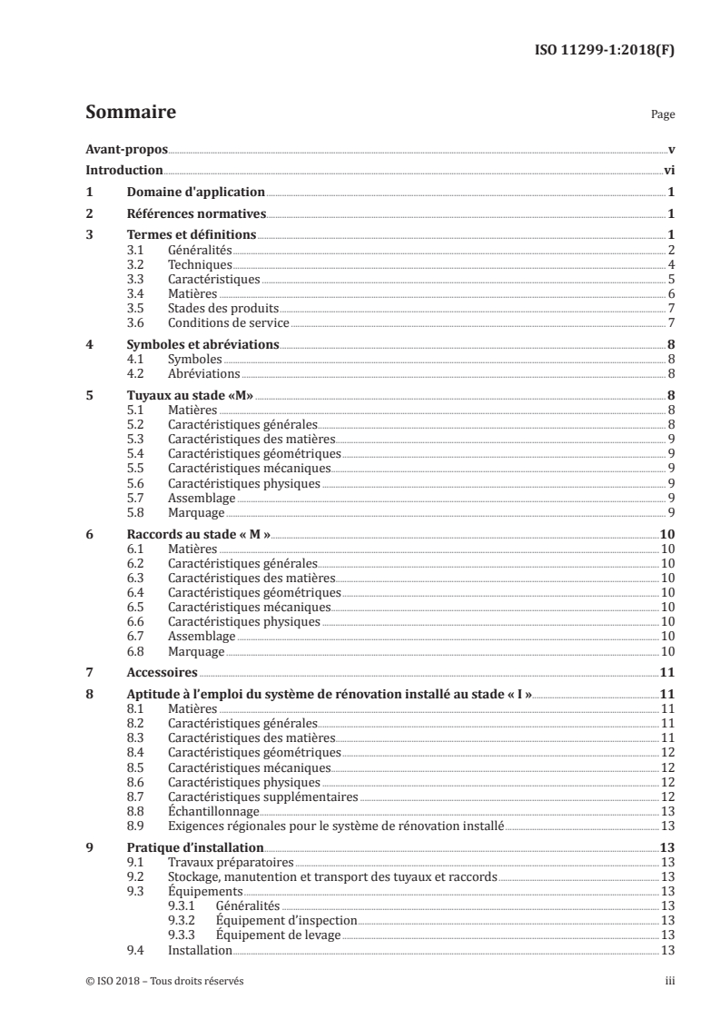 ISO 11299-1:2018 ISO 11299-1:2018 - Systèmes de canalisations en plastique pour la rénovation des réseaux enterrés de distribution de gaz — Partie 1: Généralités/26/2018 - Page 3 preview